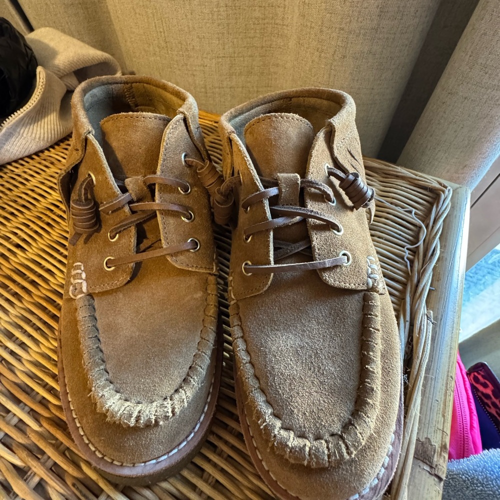 Brown Suede Lace-Up Boots